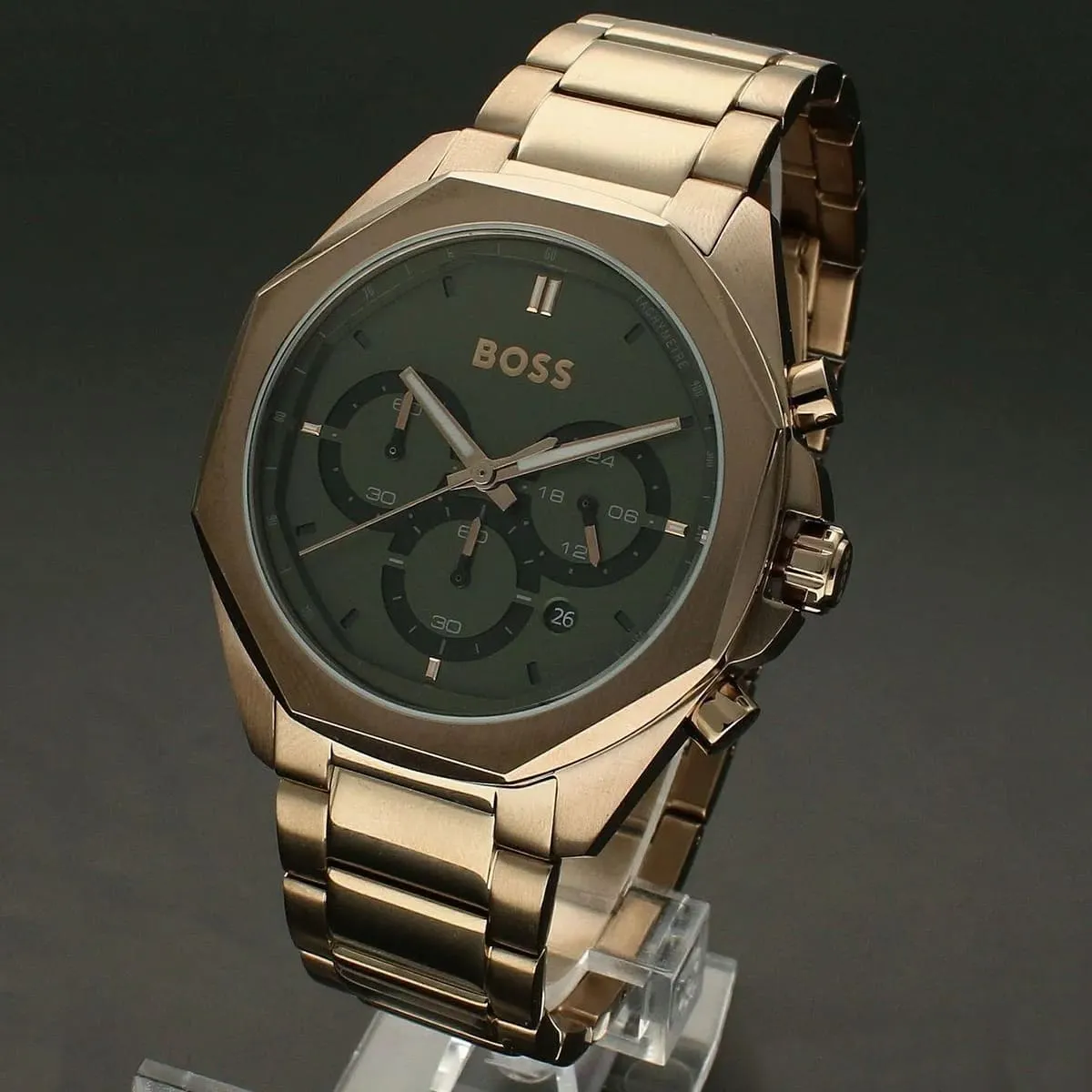 Hugo Boss Cloud HB1514019 Chronograph Quartz Green Dial Stainless Steel Chain Men’s Watch
