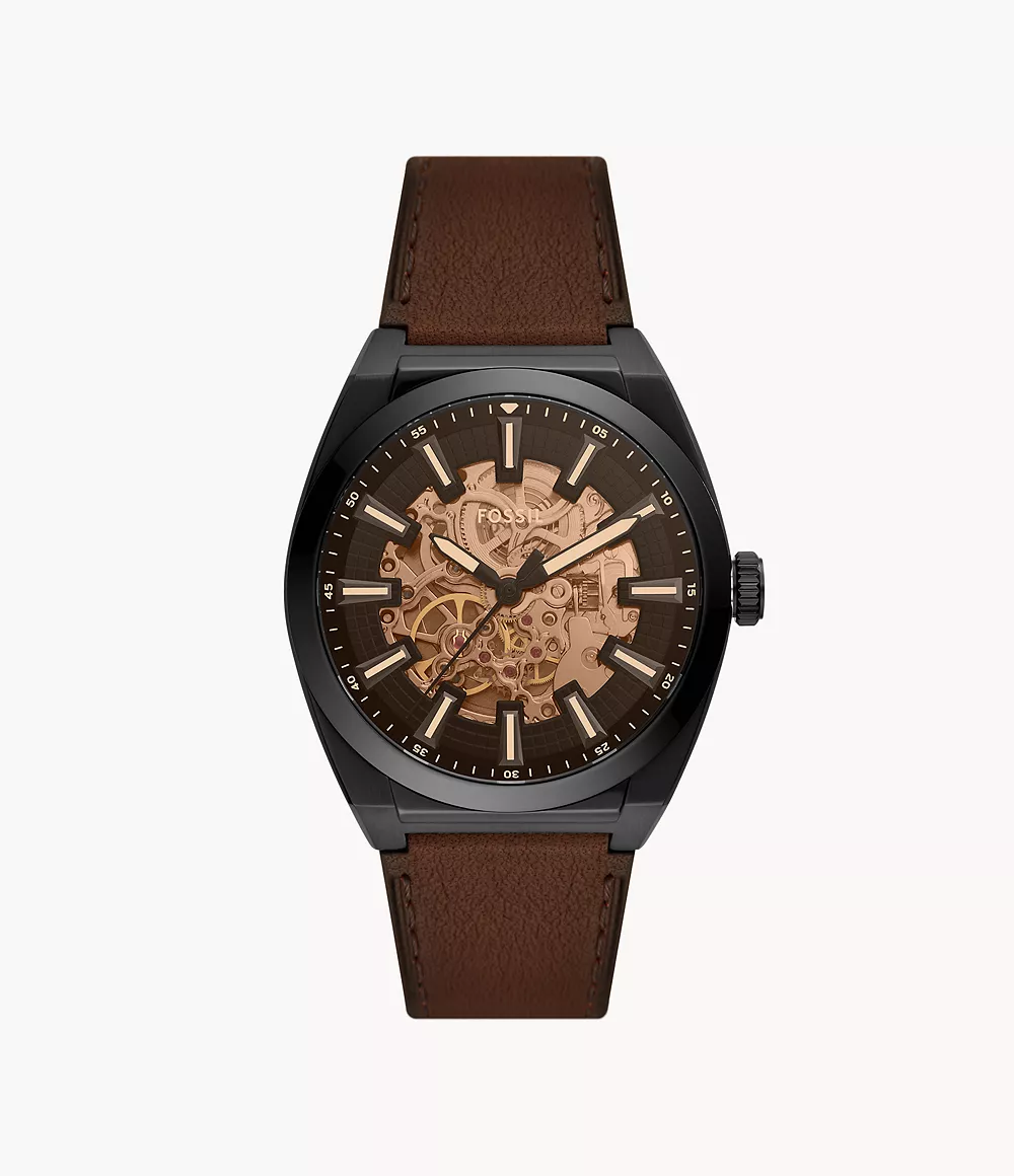 Fossil Everett ME3207 Automatic Dark Brown Genuine Leather Men’s Watch