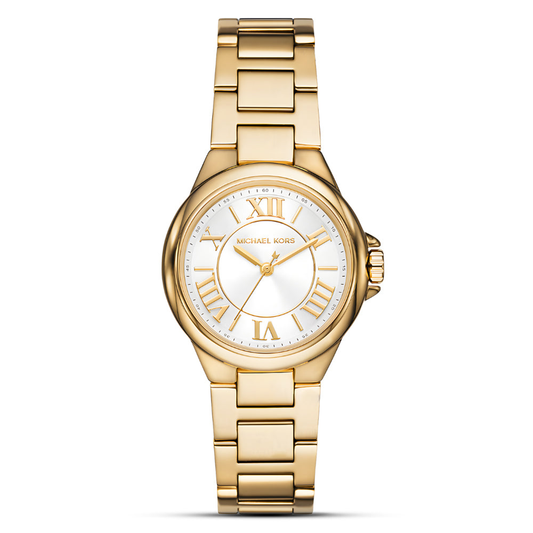 Michael Kors Camille MK7255 Quartz White Dial Stainless Steel Golden Chain Ladies Watch