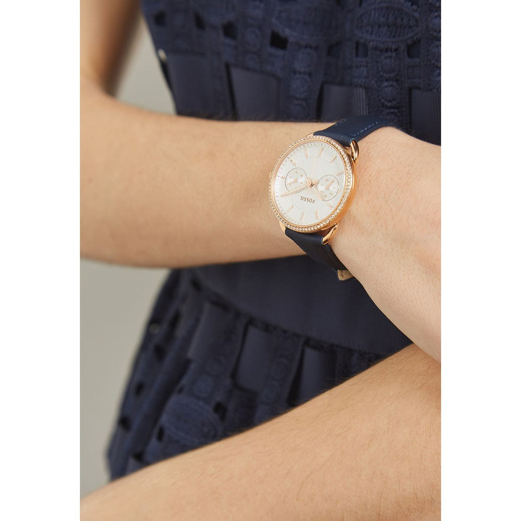 Fossil Tailor ES4394 Chronograph Quartz Genuine Leather Women’s Watch