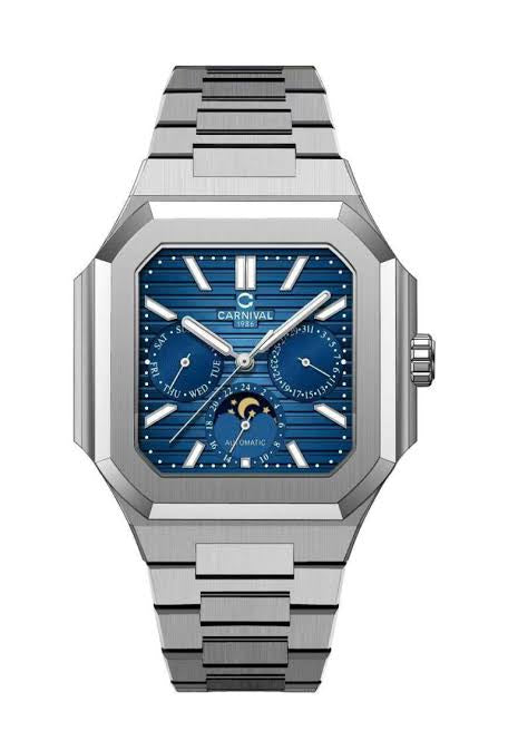 Carnival 8187G Automatic Blue Dial Stainless Steel Chain Men’s Watch