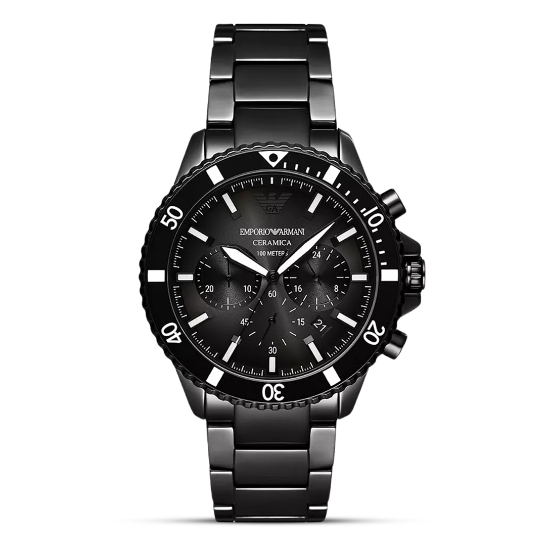 Emporio Armani Diver AR70010 Chronograph Quartz Stainless Steel Chain Men’s Watch