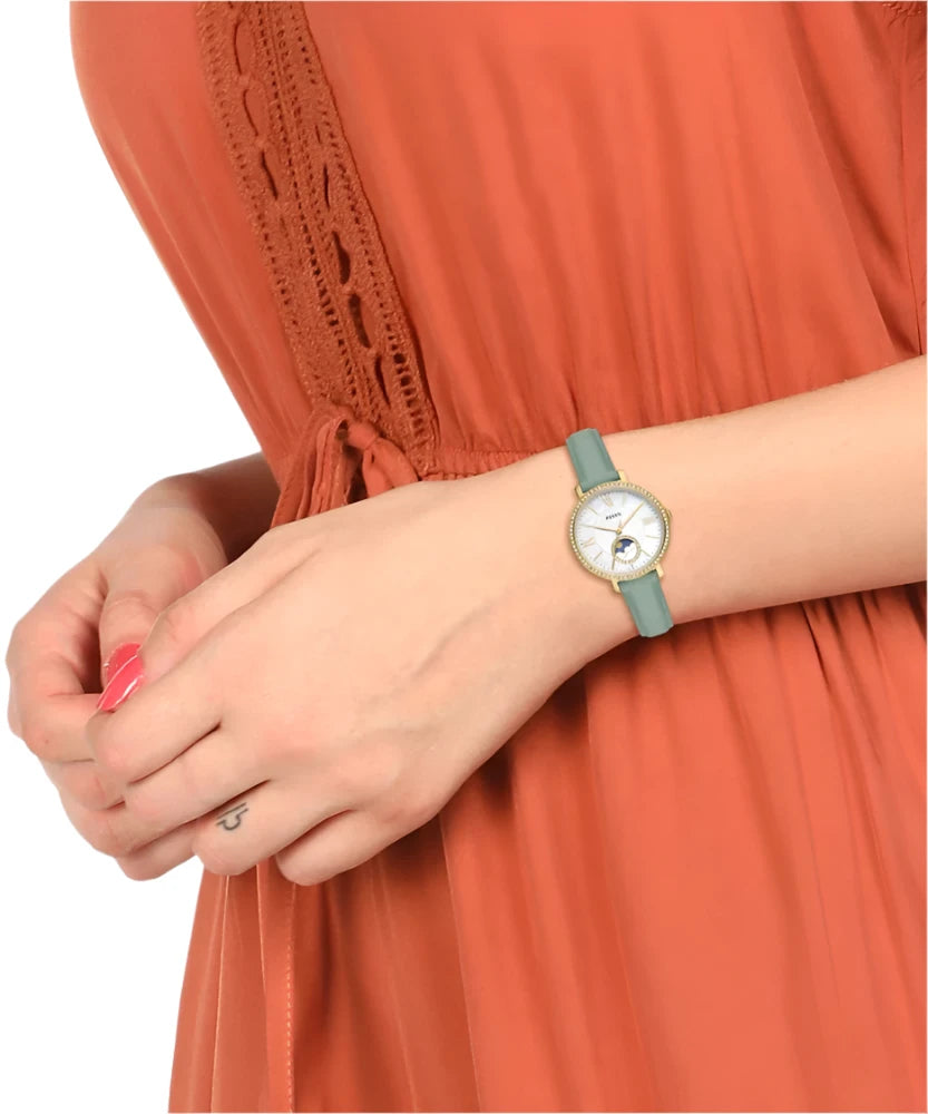 Fossil Jacqueline ES5168 Moonphase Quartz Genuine Leather Women’s Watch