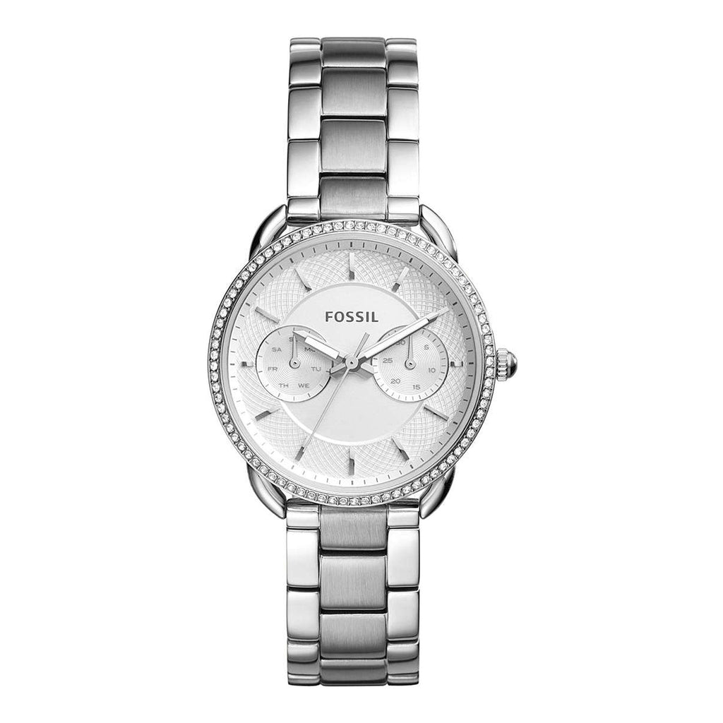 Fossil Tailor ES4262 Chronograph Quartz White Dial Silver-Tone Stainless Steel Chain Women’s Watch