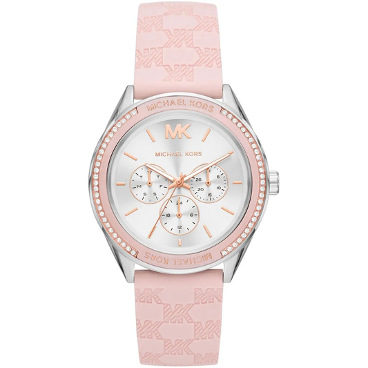Michael Kors Jessa MK7268 Chronograph Quartz Stainless Steel & Embossed Silicone Strap Ladies Watch