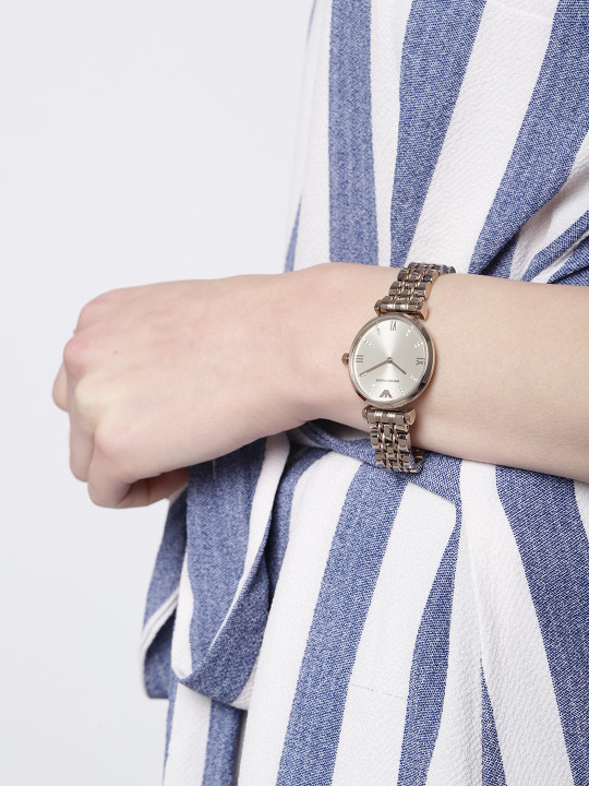 Emporio Armani Gianni T-Bar AR11059 Quartz Stainless Steel Chain Lady’s Watch