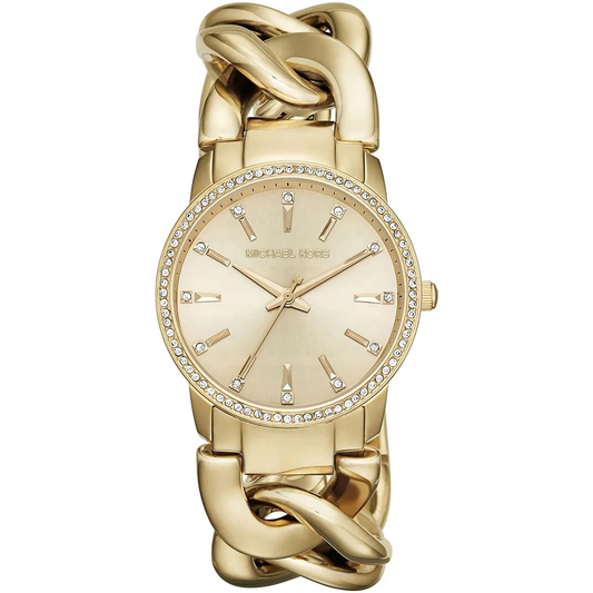 Michael Kors Lady Nini MK3235 Quartz Gold-Tone Stainless Steel Chain Ladies Watch
