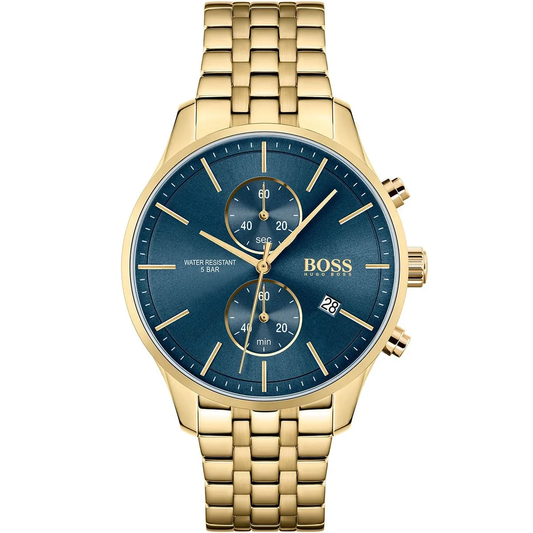 Hugo Boss Associate HB1513841 Chronograph Quartz Gold-Tone Stainless Steel Chain Men’s Watch