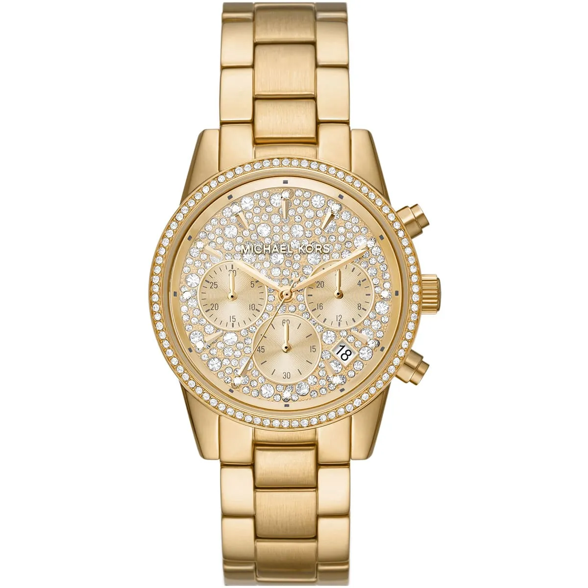 Michael Kors Ritz MK7310 Chronograph Quartz Gold-Tone Stainless Steel Chain Ladies Watch