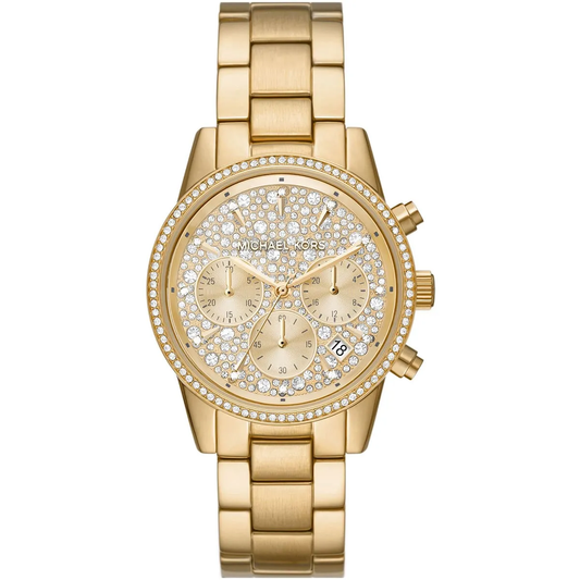 Michael Kors Ritz MK7310 Chronograph Quartz Gold-Tone Stainless Steel Chain Ladies Watch