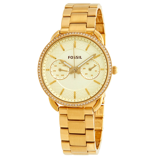 Fossil Tailor ES4263 Chronograph Quartz Gold Dial Stainless Steel Chain Lady’s Watch