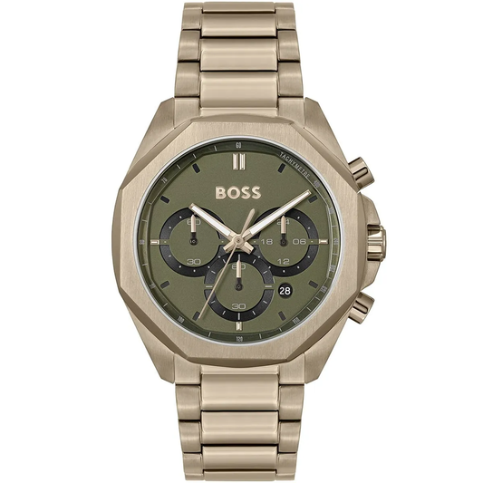 Hugo Boss Cloud HB1514019 Chronograph Quartz Green Dial Stainless Steel Chain Men’s Watch