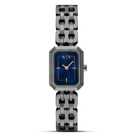 Armani Exchange A|X Faye AX5812 Gunmetal Quartz Blue Dial Stainless Steel Chain Ladies Watch