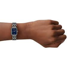 Armani Exchange A|X Faye AX5812 Gunmetal Quartz Blue Dial Stainless Steel Chain Ladies Watch