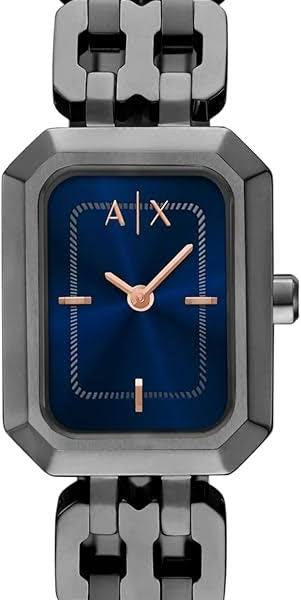 Armani Exchange A|X Faye AX5812 Gunmetal Quartz Blue Dial Stainless Steel Chain Ladies Watch