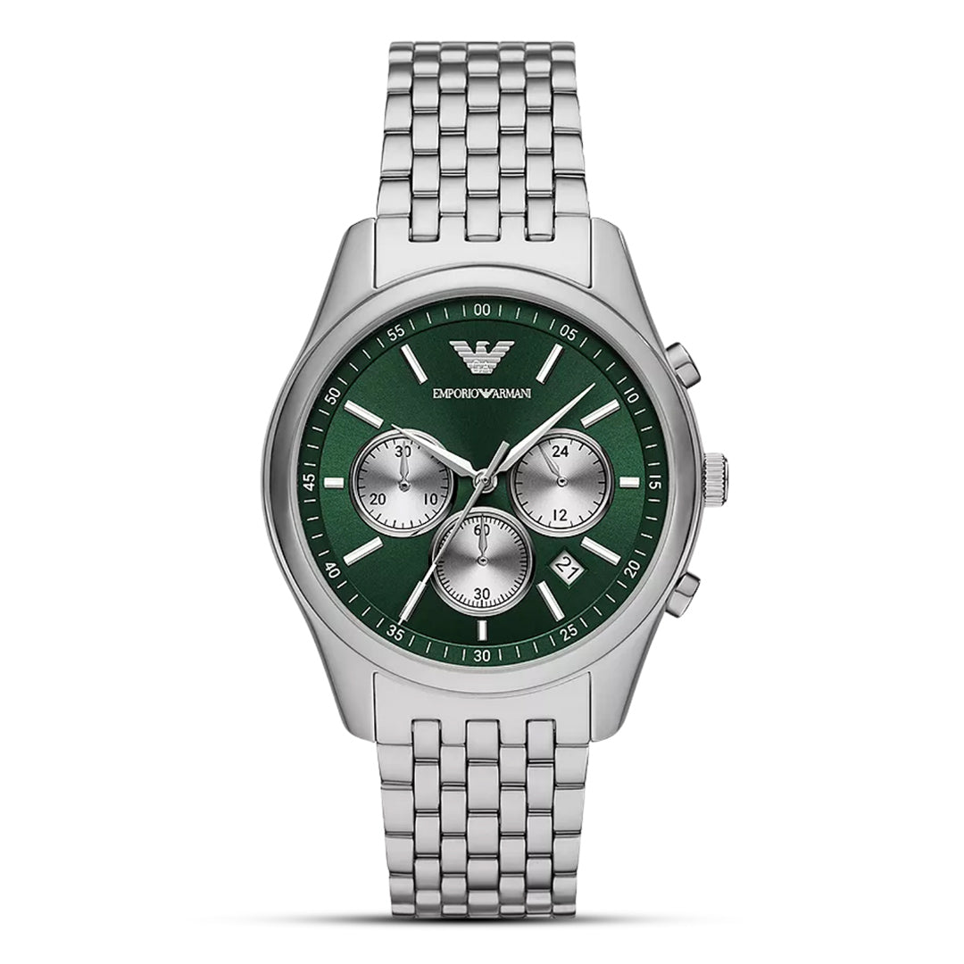 Emporio Armani Antonio AR11581 Chronograph Quartz Green Dial Stainless Steel Chain Men’s Watch
