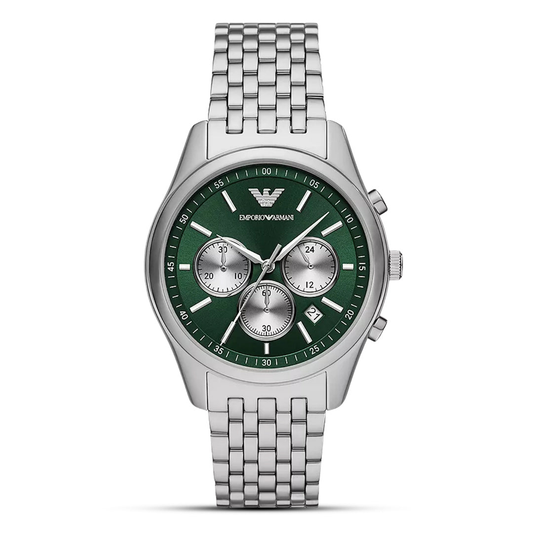 Emporio Armani Antonio AR11581 Chronograph Quartz Green Dial Stainless Steel Chain Men’s Watch