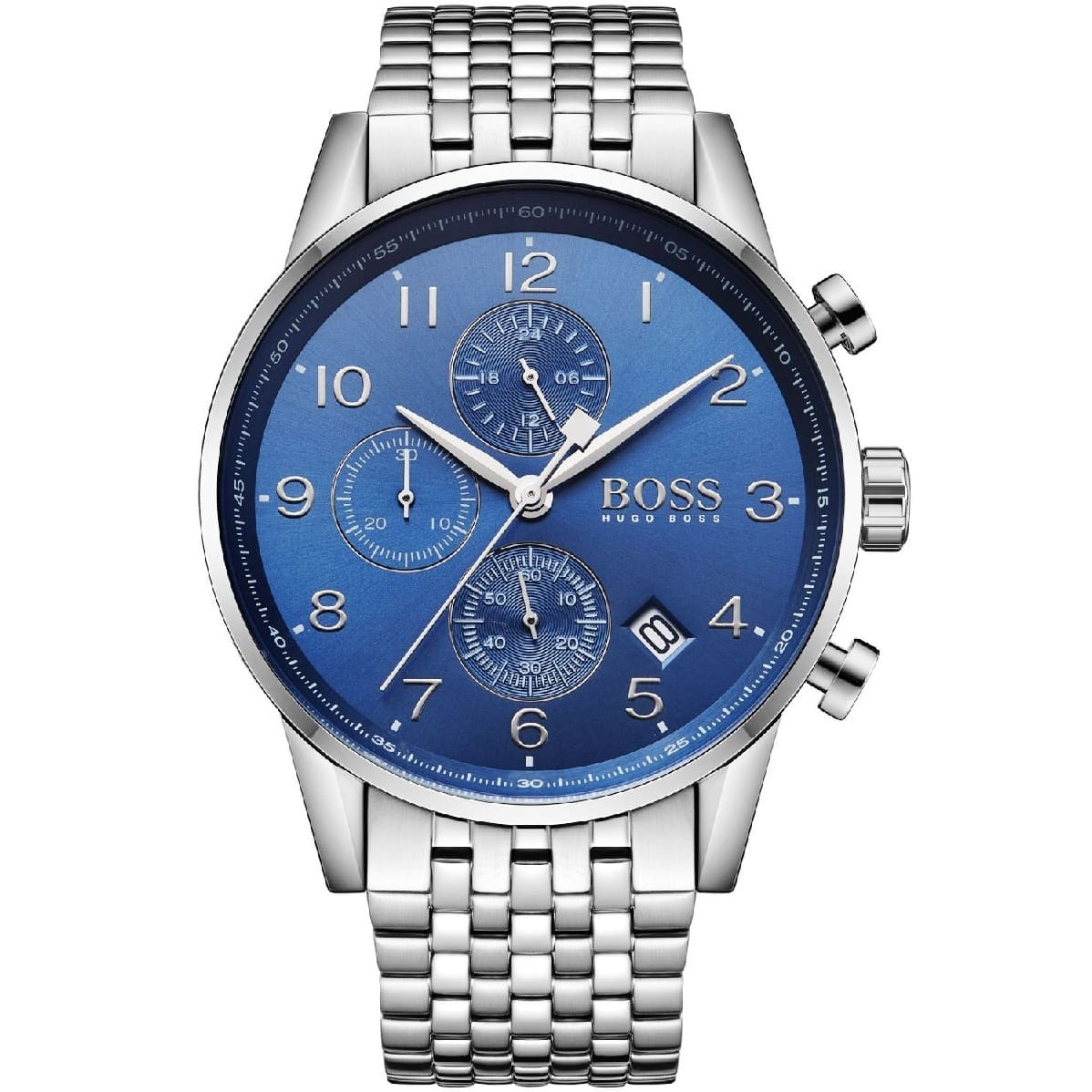 Hugo Boss Navigator HB1513498 Chronograph Quartz Blue Dial Stainless Steel Chain Men’s Watch