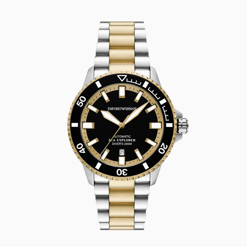 Emporio Armani Sea Explorer AR60089 Automatic Gold-Tone Stainless Steel Chain Men’s Watch
