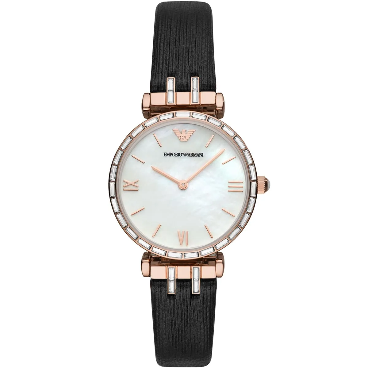 Emporio Armani Gianni T-Bar AR11295 Quartz Mother Of Pearl Dial Genuine Leather Strap Ladies Watch