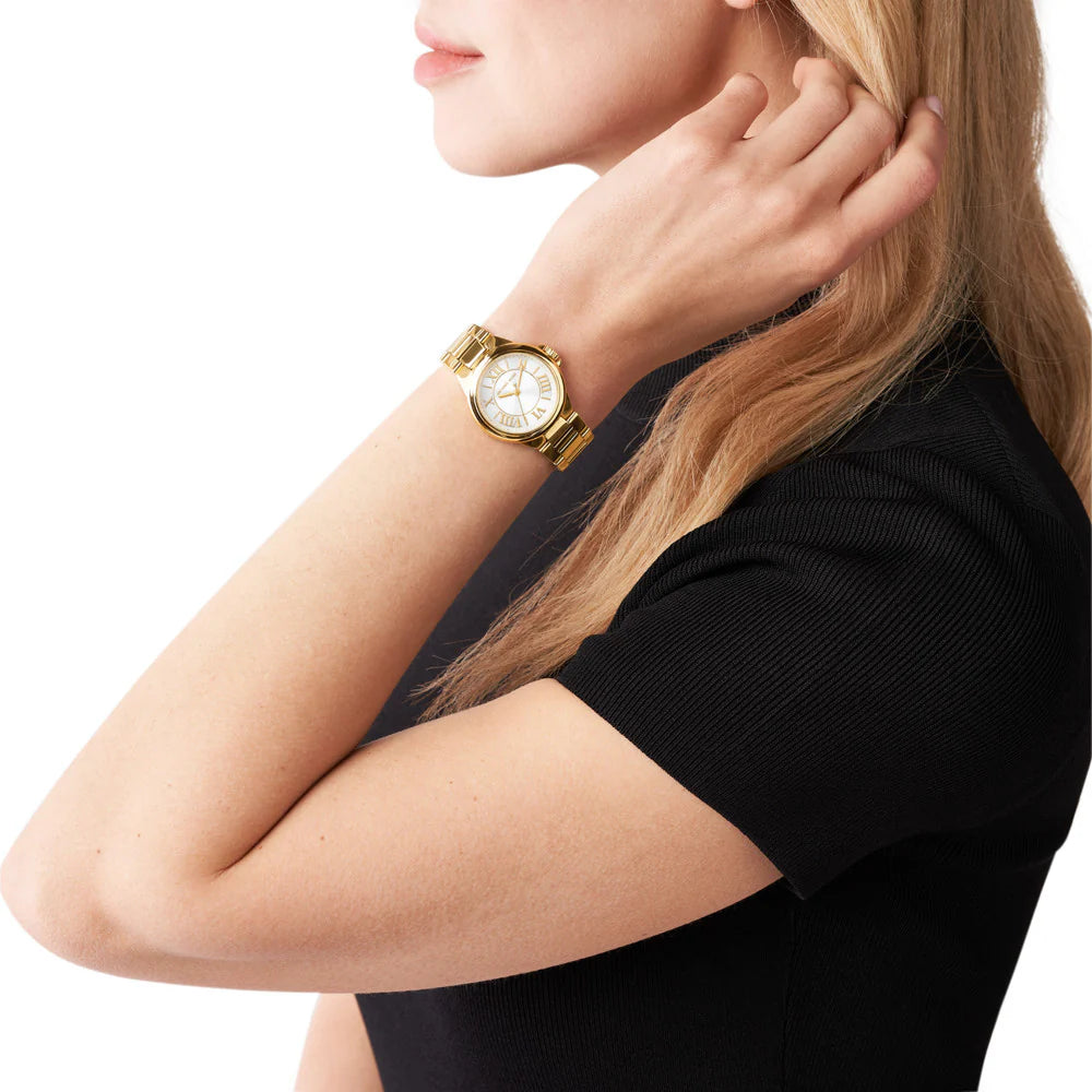 Michael Kors Camille MK7255 Quartz White Dial Stainless Steel Golden Chain Ladies Watch