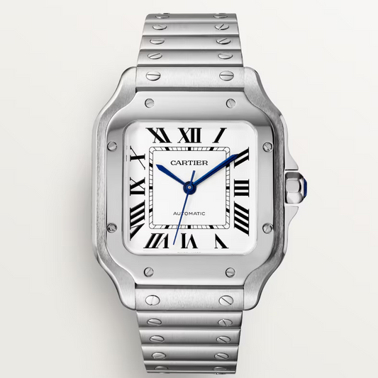 Cartier ( ref. WSSA0029 ) "Santos de Cartier" Automatic "Medium Dial" Silver-Tone 1:1 Swiss Grade Men’s Watch