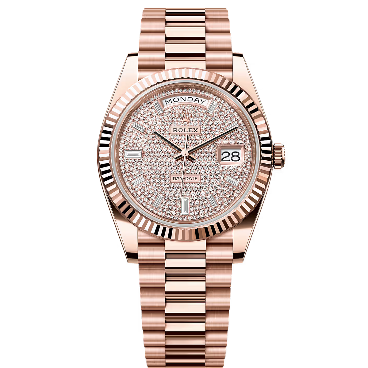 Rolex Day-Date Oyster Everose Gold ( ref. m228235-0036 ) 40mm Automatic President Bracelet 1:1 Swiss Grade Men’s Watch