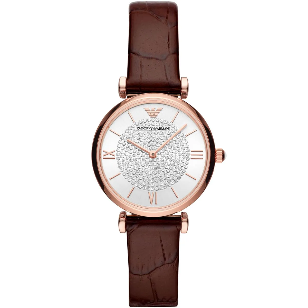 Emporio Armani Gianni T-Bar AR11269 Quartz Stainless Steel Original Leather Strap Ladies Watch