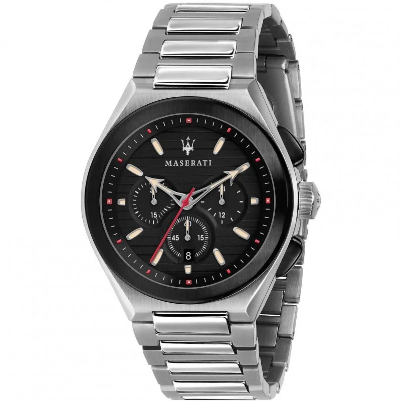 Maserati Triconic R8873639002 Chronograph Quartz Black Dial Stainless Steel Chain Men’s Watch