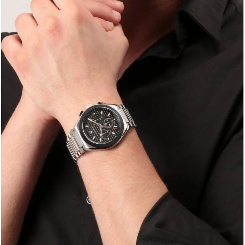 Maserati Triconic R8873639002 Chronograph Quartz Black Dial Stainless Steel Chain Men’s Watch