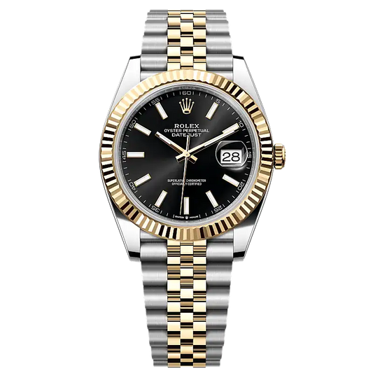 Ro-lex Datejust Black Dial Oyster Perpetual Automatic Stainless Steel Chain Men’s Watch