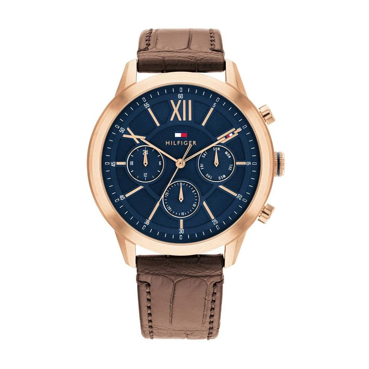 Tommy Hil-figer Morrison 1710526 Chronograph Quartz Genuine Leather Strap Men’s Watch