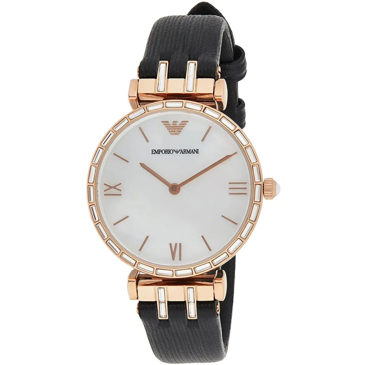 Emporio Armani Gianni T-Bar AR11295 Quartz Mother Of Pearl Dial Genuine Leather Strap Ladies Watch