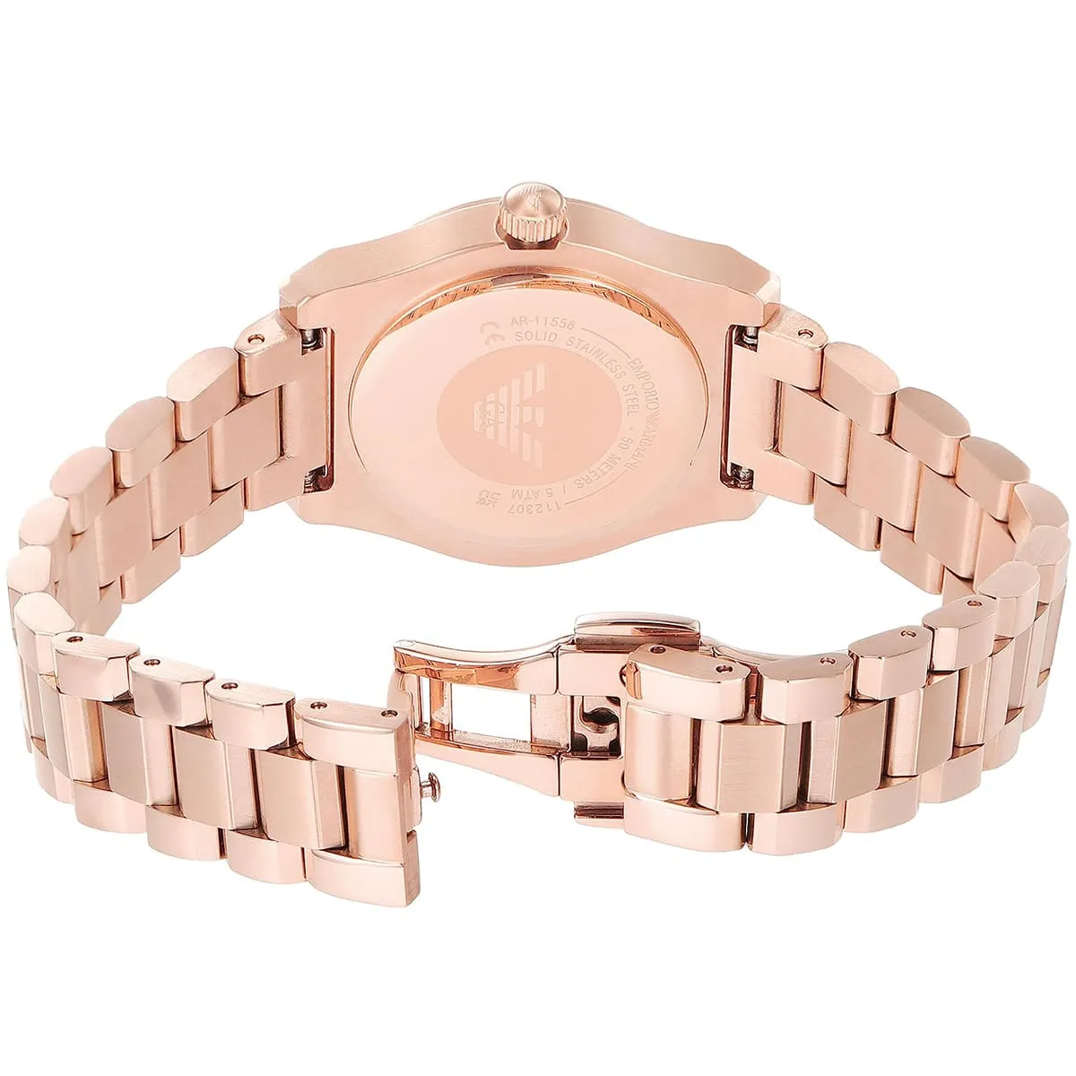 Emporio Armani AR11558 Quartz Rose Gold Tone Stainless Steel Chain Lady’s Watch