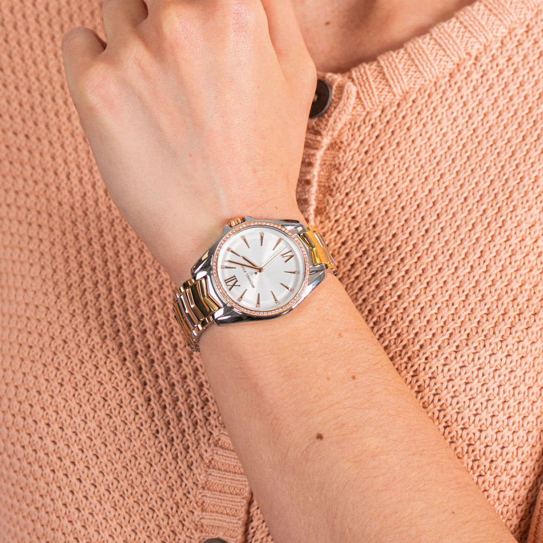 Michael Kors Whitney MK6686 Quartz White Sunray Dial Stainless Steel Chain Ladies Watch