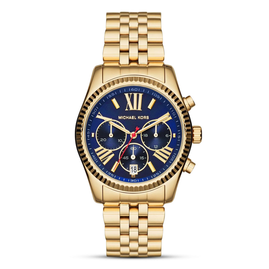 Michael Kors Lexington MK6206 Chronograph Quartz Blue Dial Stainless Steel Chain Ladies Watch