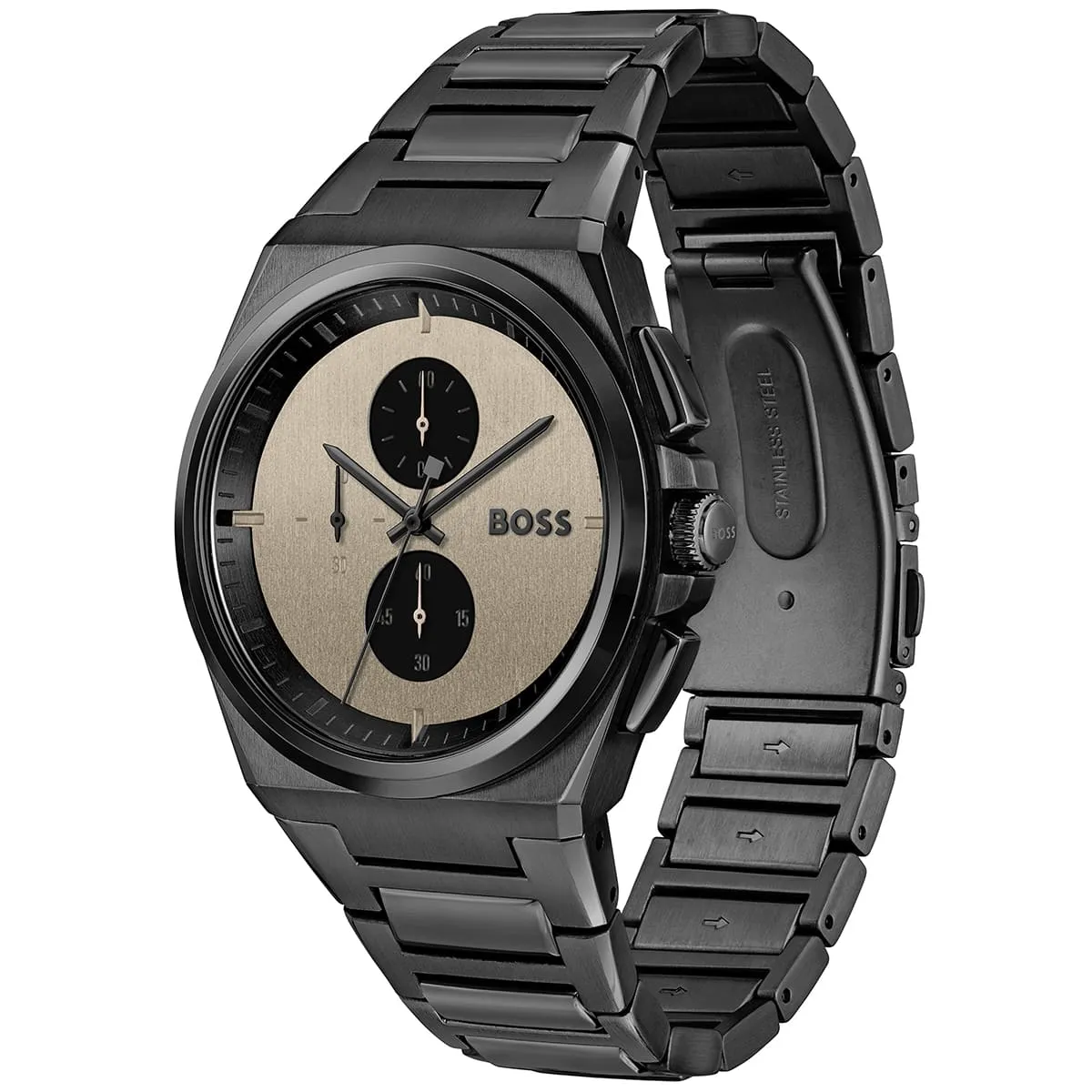 Hugo Boss Steer Chrono Horloge HB1514043 Chronograph Quartz Stainless Steel Chain Men’s Watch
