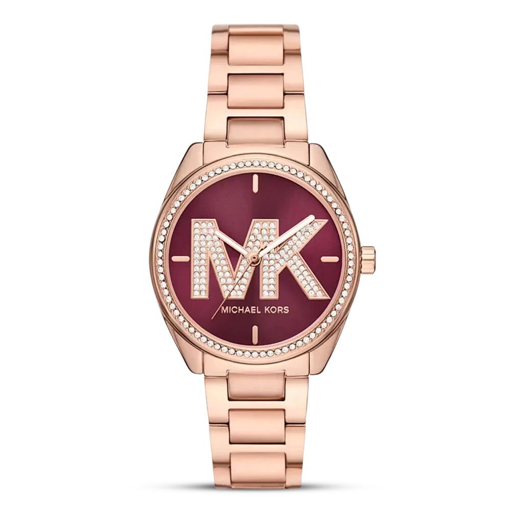 Michael Kors Janelle MK7382 Quartz Royal Red Dial Stainless Steel Chain Ladies Watch