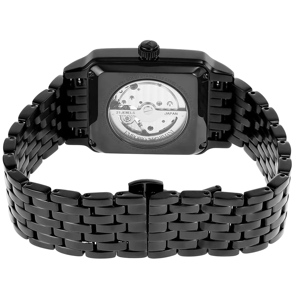 Emporio Armani AR60058 Open Heart Automatic Full Black Stainless Steel Chain Men’s Watch