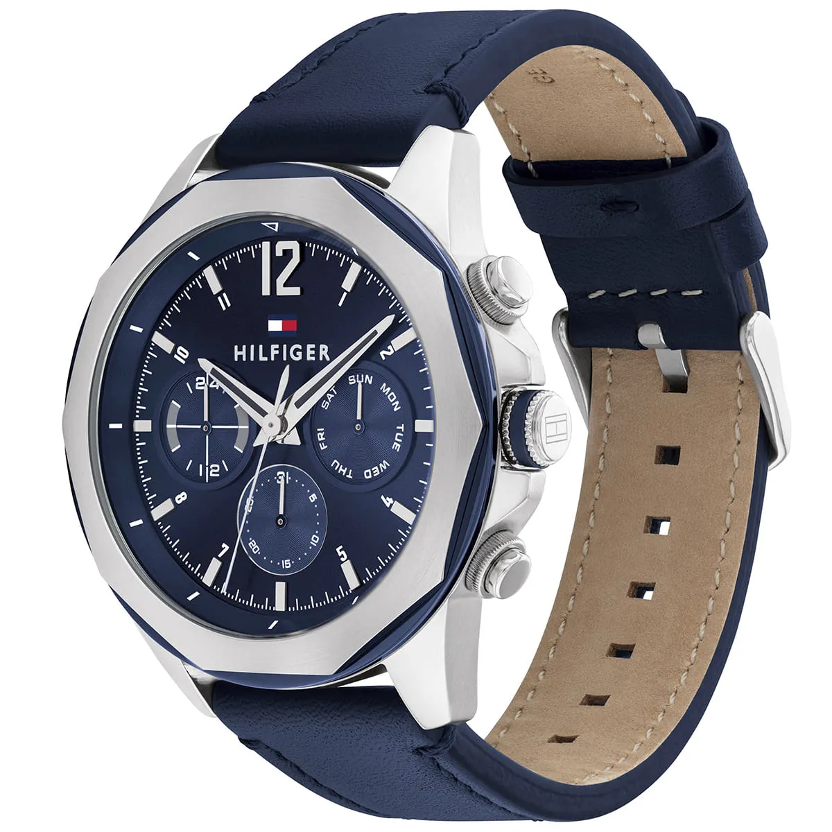 Tommy Hil-figer Lars 1792063 Multi-function Chronograph Quartz Genuine Leather Strap Men’s Watch