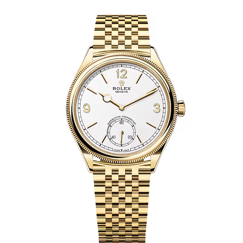 Rolex 1908 Perpetual Automatic White Dial Golden-Tone Stainless Steel Settimo Bracelet Men’s Watch