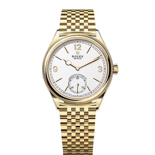 Rolex 1908 Perpetual Automatic White Dial Golden-Tone Stainless Steel Settimo Bracelet Men’s Watch
