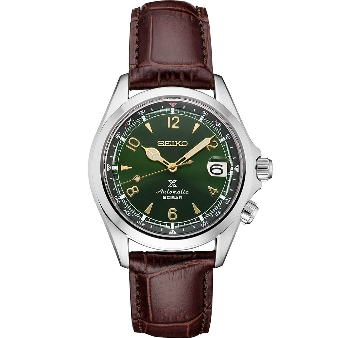 Seiko Prospex Alpinist SPB121 Automatic Green Dial Stainless Steel Genuine Leather Strap Men's Watch