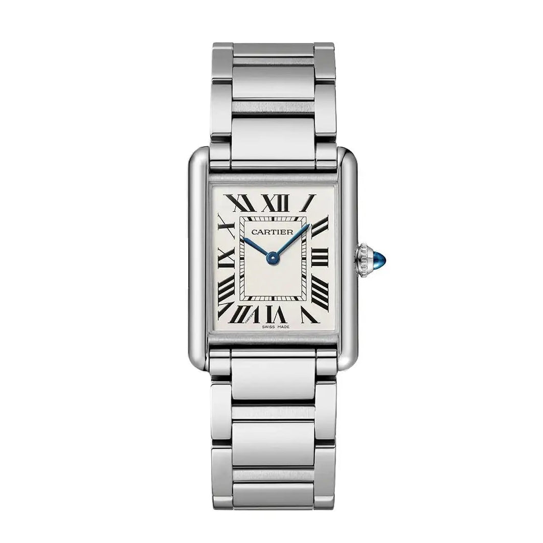 Cartier Tank Must Quartz Silver Tone White Dial Stainless Steel Chian Euro Grade Men’s Watch