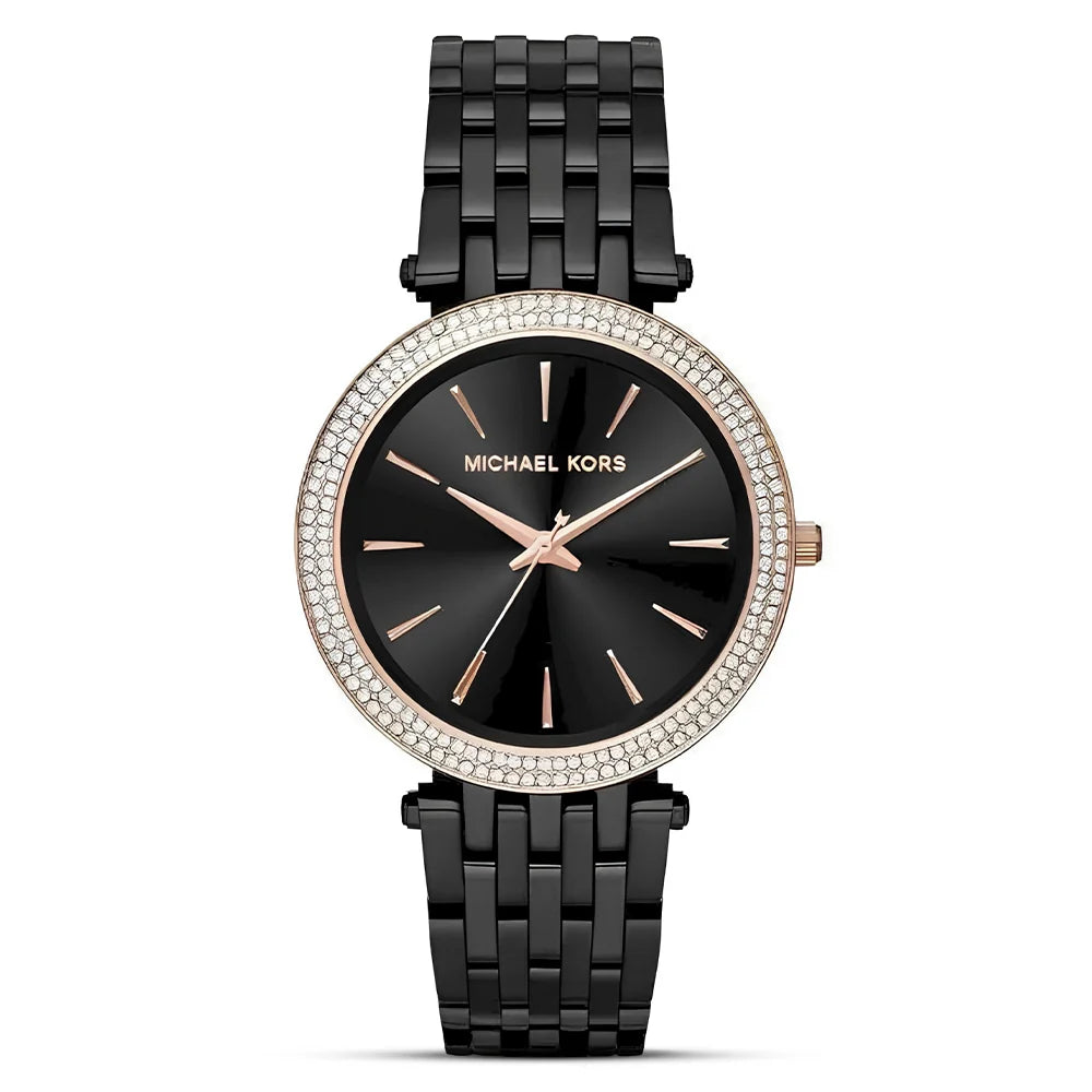 Michael Kors Darci MK3432 Quartz Full Black-Tone Stainless Steel Chain Ladies Watch