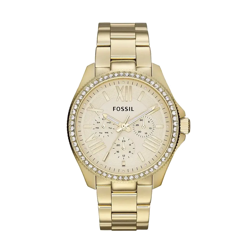 Fossil Cecile AM4482 Quartz Chronograph Gold-Tone Stainless Steel Chain Women’s Watch