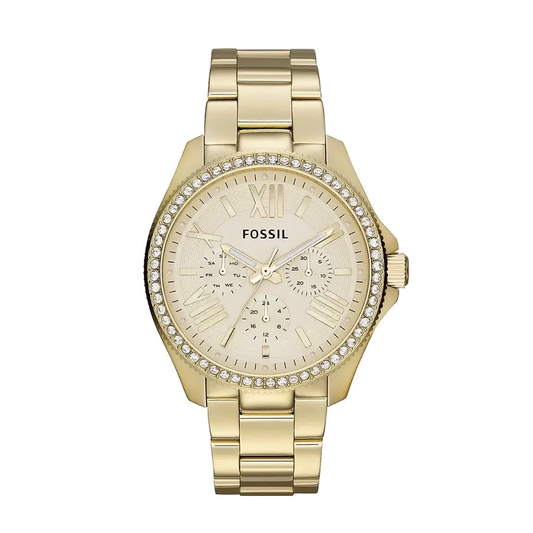 Fossil Cecile AM4482 Quartz Chronograph Gold-Tone Stainless Steel Chain Women’s Watch