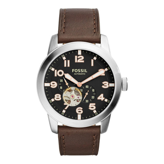 Fossil Pilot ME3118 Automatic Black Dial Genuine Leather Strap Men’s Watch