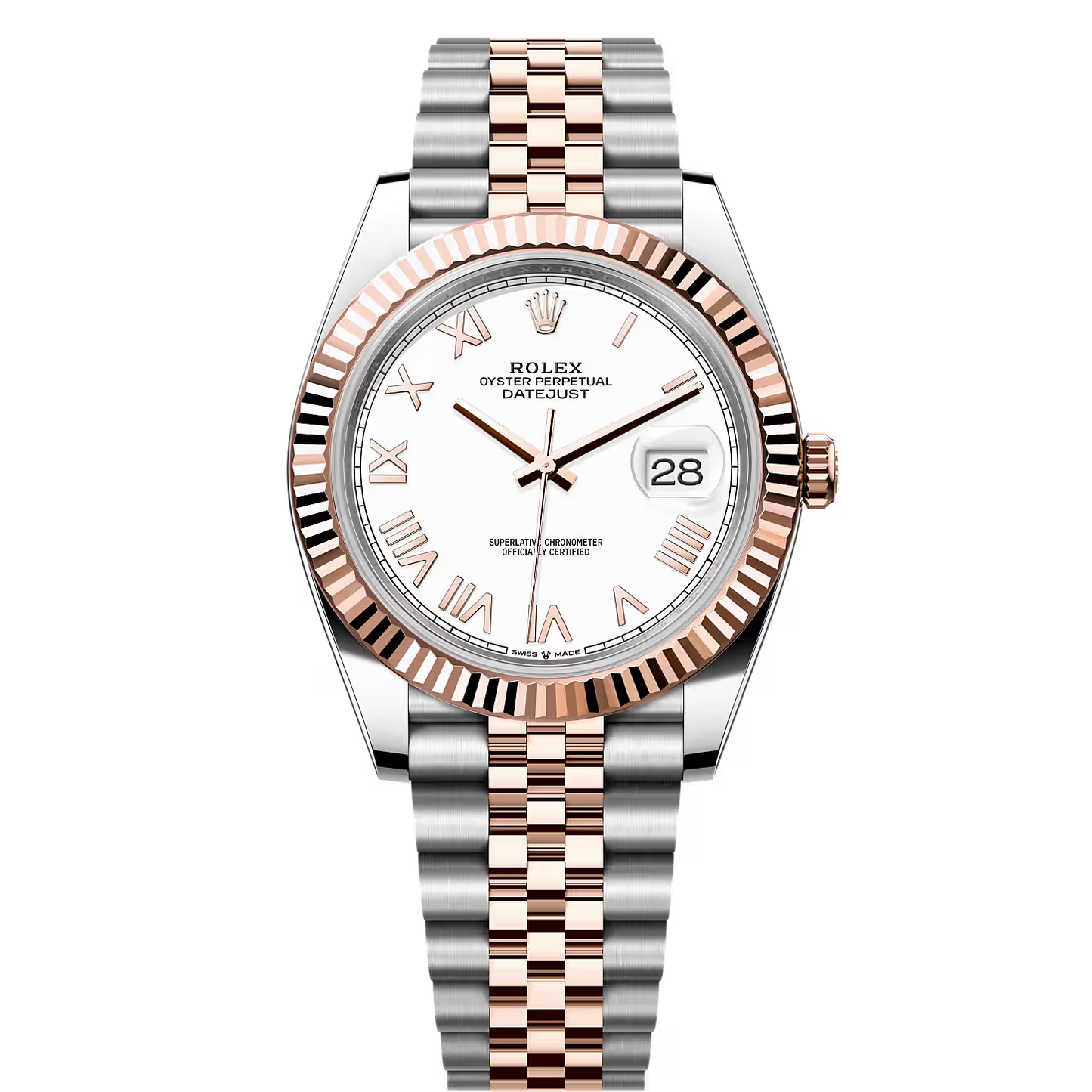 Rolex Datejust Roman White Dial Automatic Stainless Steel Jubilee Chain Men’s Watch