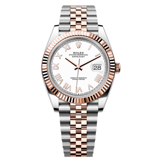Rolex Datejust Roman White Dial Automatic Stainless Steel Jubilee Chain Men’s Watch